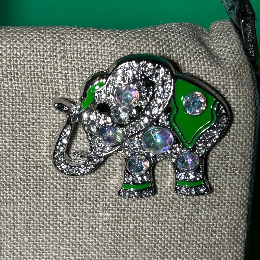 Kate Spade Beige Woven Linen Shoulder Bag – Green Trim – Small – Like New - Picture 4 of 13